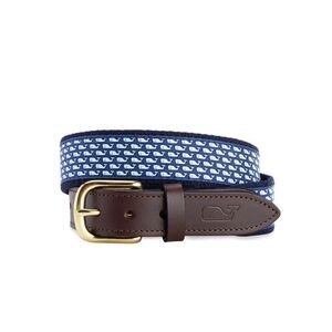 NWT Vineyard Vines Boys classic Whale Canvas Club Belt Sz 24 (22W) Host …